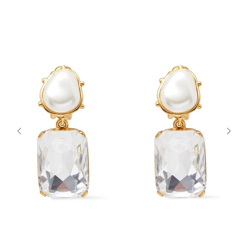 Oscar De la Renta pearl crystal earrings